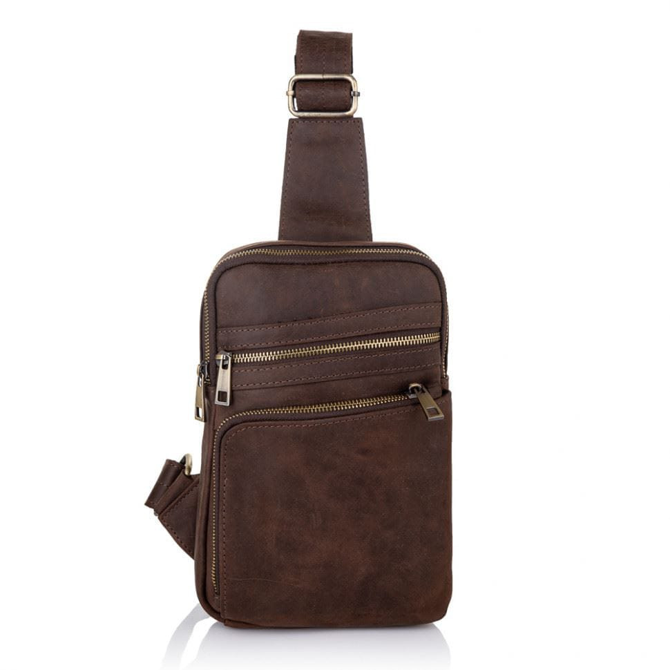 Шкіряна чоловіча нагрудна сумка слінг Newery N6896KC (уцінка)