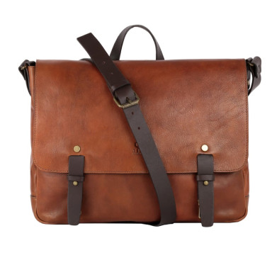 Large Leather Messenger Bag - I Capture the Castle - Cognac Brown Matte 5228901