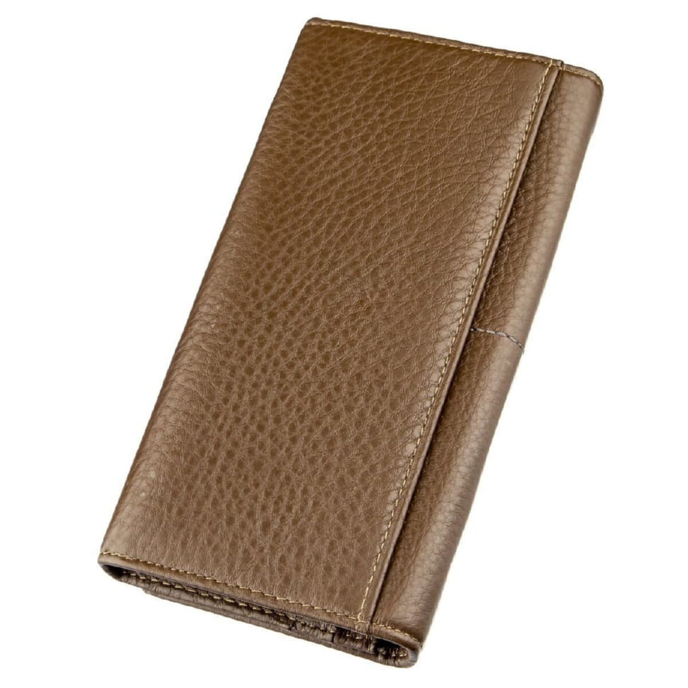 Гаманець горизонтальний зі стразами жіночий шкіряний BALIYA 18977 Коричневий