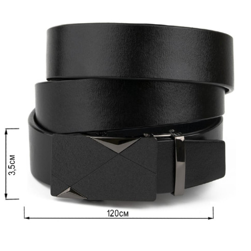 Чоловічий ремінь з пряжкою автомат матовий Vintage 20321 Чорний