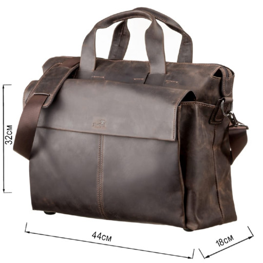 Велика чоловіча сумка SHVIGEL 11119 шкіряна Коричнева