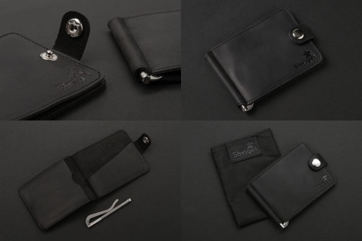 Затиск для купюр SHVIGEL 13787 з вінтажній шкіри Чорний