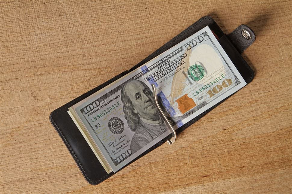 Затиск для купюр SHVIGEL 13787 з вінтажній шкіри Чорний