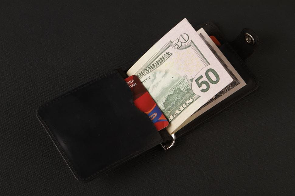 Затиск для купюр SHVIGEL 13787 з вінтажній шкіри Чорний