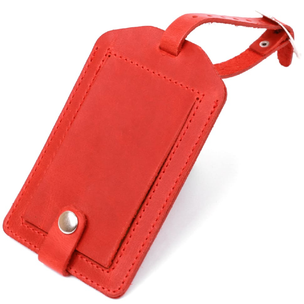 Урожай шкіряна бирка на валізу Shvigel 16556 Червоний