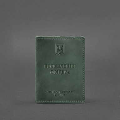 Leather cover for officer ID 9.0 green Crazy Horse