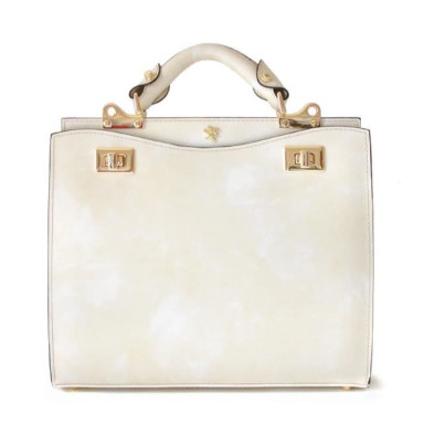 Pratesi RPA150/32 - Anna Maria Luisa de' Medici Medium Lady Bag in cow leather Radica Panna