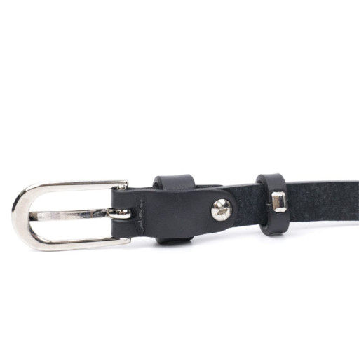 Вузький жіночий ремінь із натуральної шкіри GRANDE PELLE 11672 Чорний