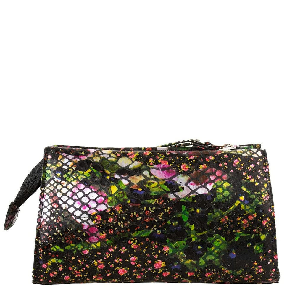 Косметичка шкіра Desisan 2-417 зелено-рожеві квіточки