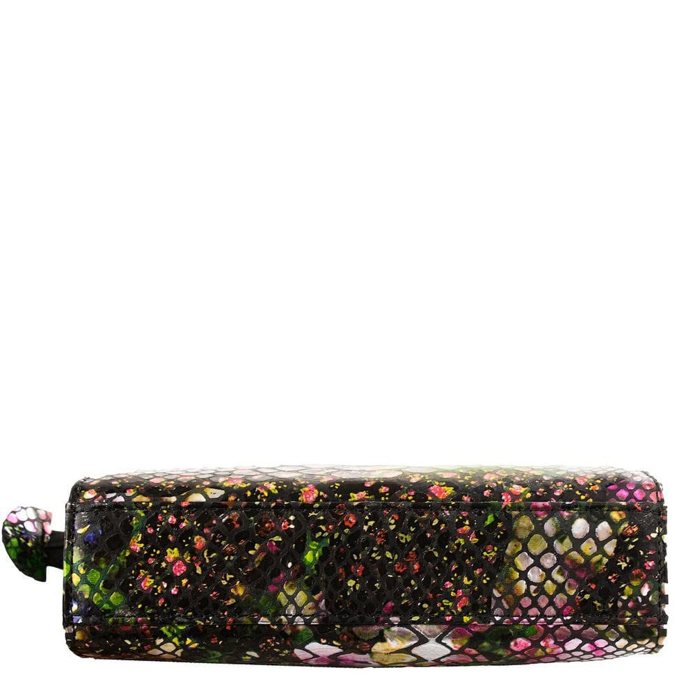 Косметичка шкіра Desisan 2-417 зелено-рожеві квіточки