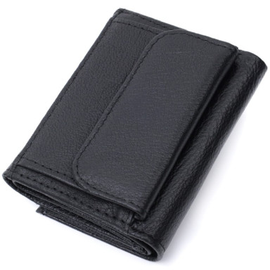 Невеликий жіночий портмоне з монетницею з натуральної шкіри ST Leather 22730 Чорний