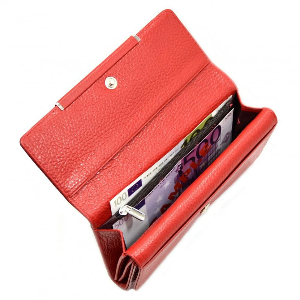Гаманець жіночий шкіряний Desisan 724-500 червоний візерунок лак