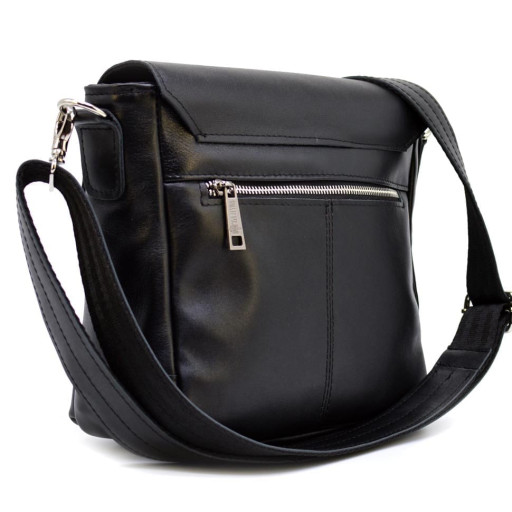 Сумка-месенджер через плече чорна гладка шкіра наппа GA-1309-3md TARWA