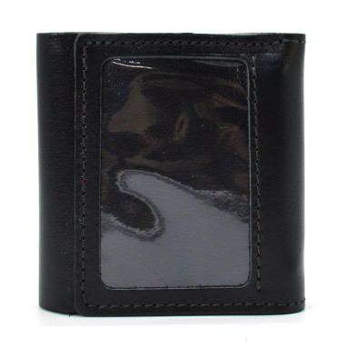 Leather wallet black glossy Grande Pelle 910610 with coin holder
