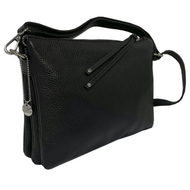 Сумка жіноча шкіряна Borsa CA04B-29BK nero чорна