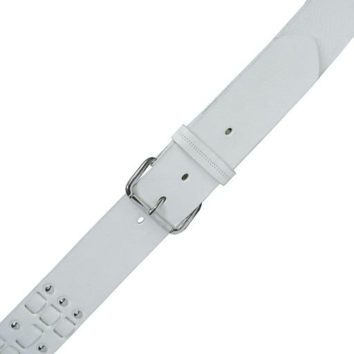 Шкіряний ремень 4028 bianco білий TONY PEROTTI