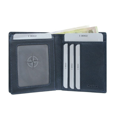 Leather wallet Cortina 5079 navy blue