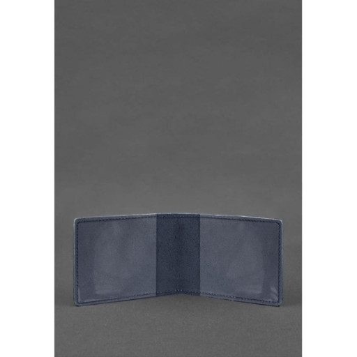 Шкіряна обкладинка для посвідчення інваліда війни темно-синя