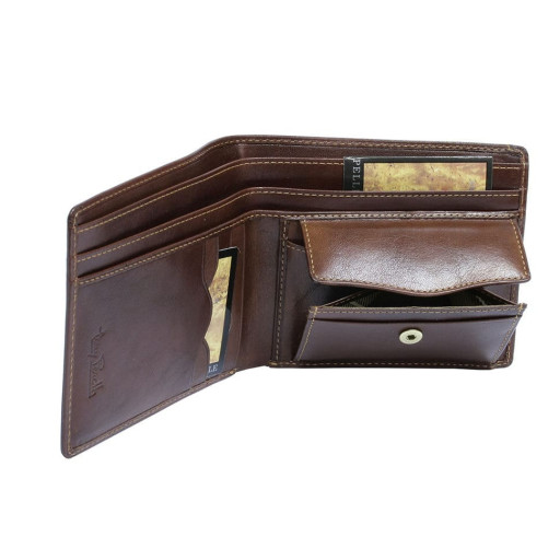 Шкіряне портмоне Italico 1614 cognac коньячний