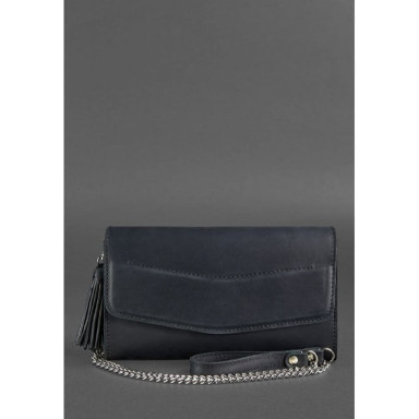 Alice women's leather bag blue crazy horse
