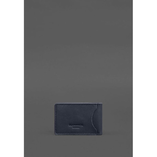 Шкіряна обкладинка на посвідчення ДСНС з кишенею синя