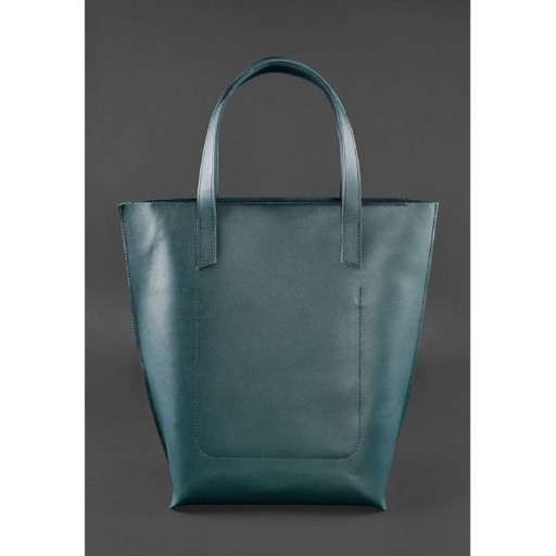 Шкіряна жіноча сумка шоппер DD зелена