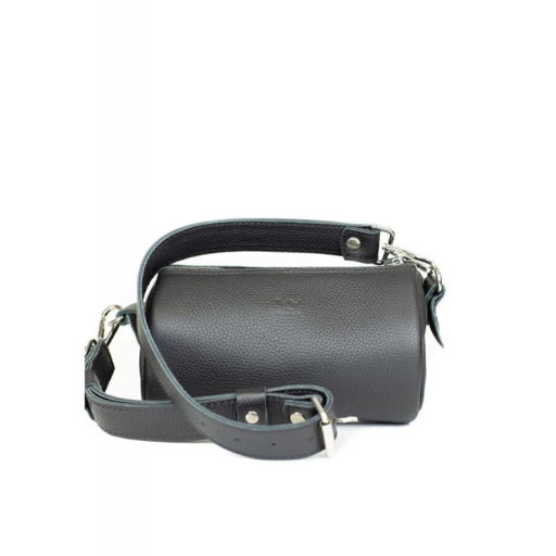 Шкіряна сумка поясна-кроссбоді Cylinder чорна флотар