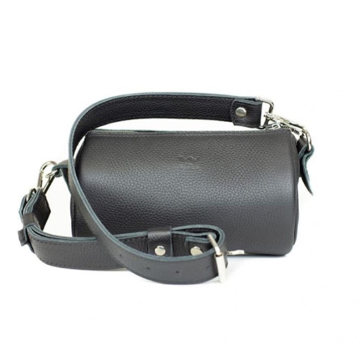 Шкіряна сумка поясна-кроссбоді Cylinder чорна флотар