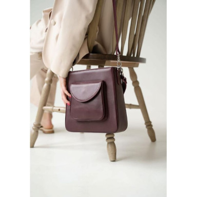 Women's leather bag Stella marsala