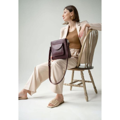 Women's leather bag Stella marsala