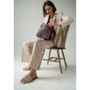 Women's leather bag Stella marsala