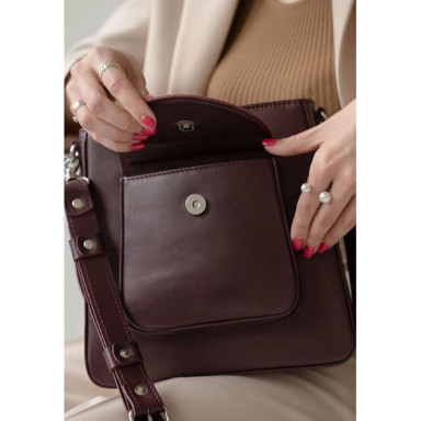 Women's leather bag Stella marsala
