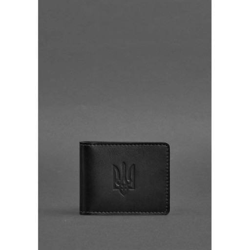 Шкіряна обкладинка для посвідчення з гербом чорна