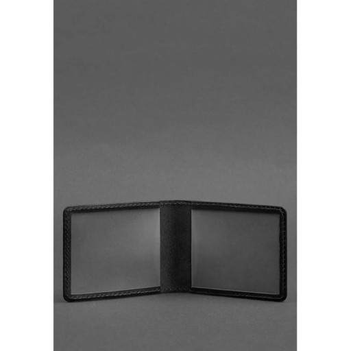 Шкіряна обкладинка для посвідчення з гербом чорна