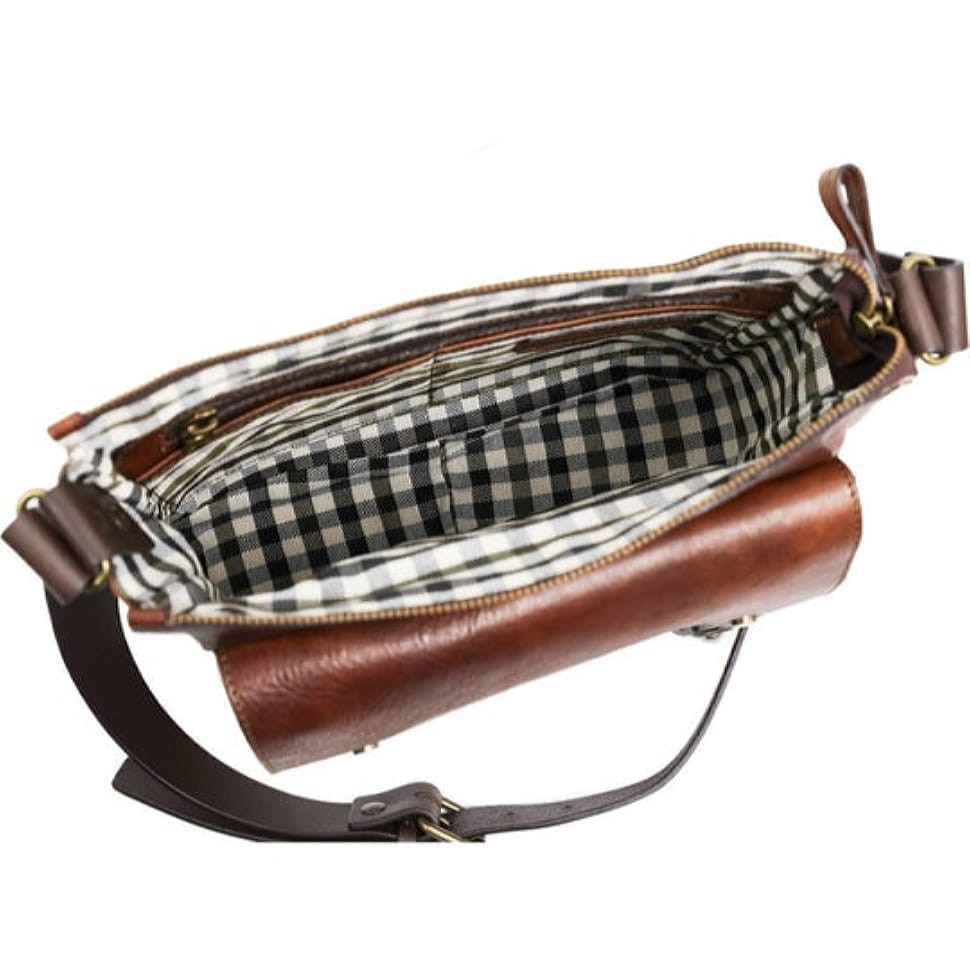 Шкіряна сумка через плече месенджер коньячний Persuasion від Time Resistance 5228801