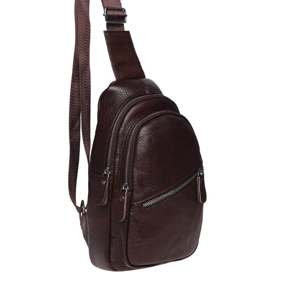 Чоловік шкіряний рюкзак Borsa Leather K1330-brown