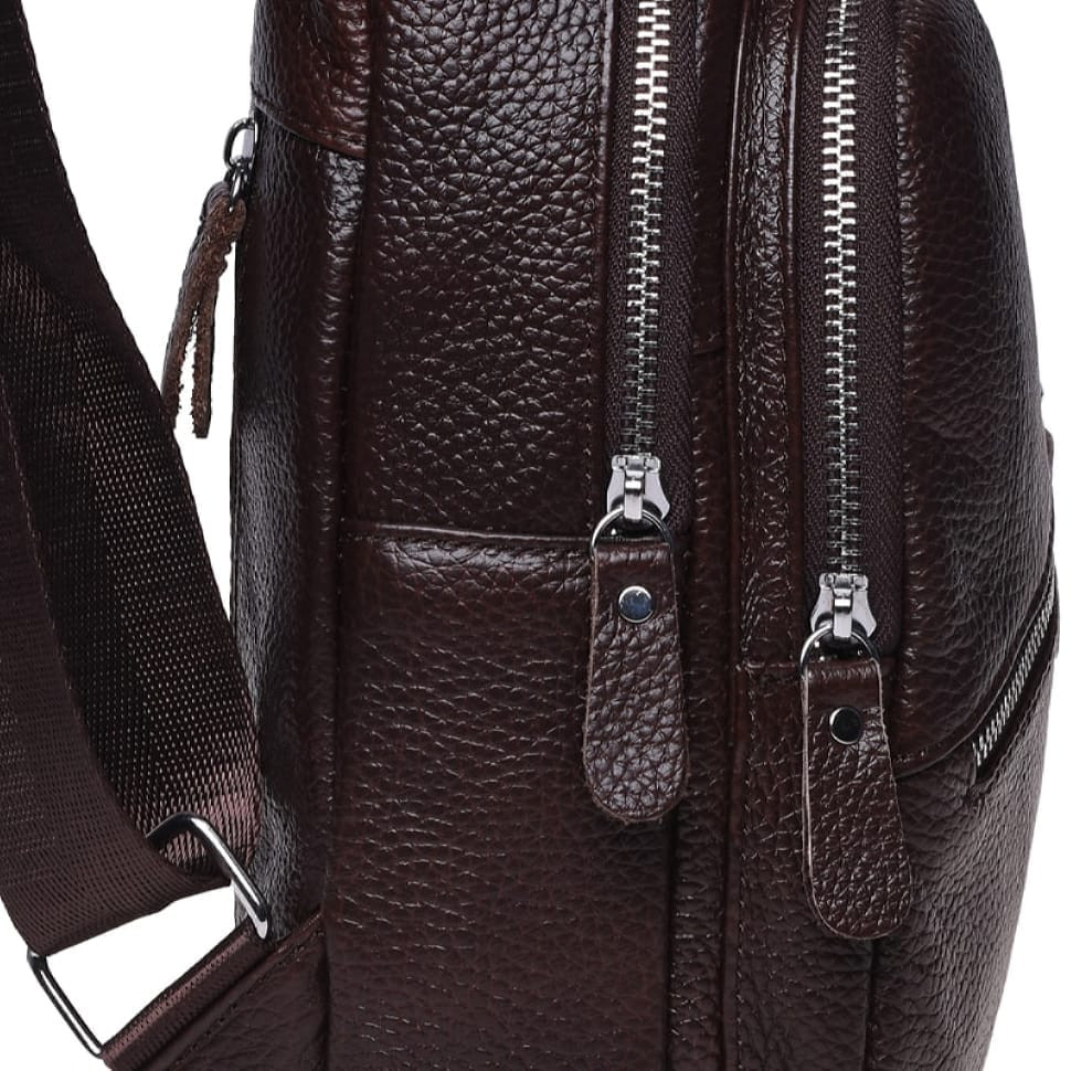 Чоловік шкіряний рюкзак Borsa Leather K1330-brown