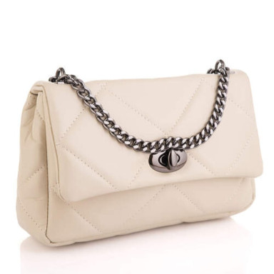 Кожаная женская сумка Virginia Conti Italy - Art02786beige
