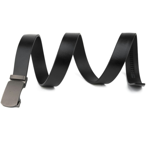 Ремінь чоловічий із зернистою пряжкою автомат Vintage 20272 Чорний