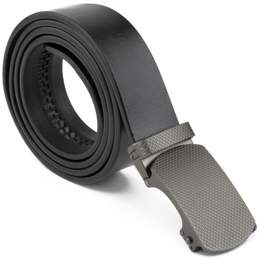 Ремінь чоловічий із зернистою пряжкою автомат Vintage 20272 Чорний