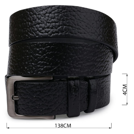 Шкіряний ремінь для чоловіків Vintage 20743 Чорний