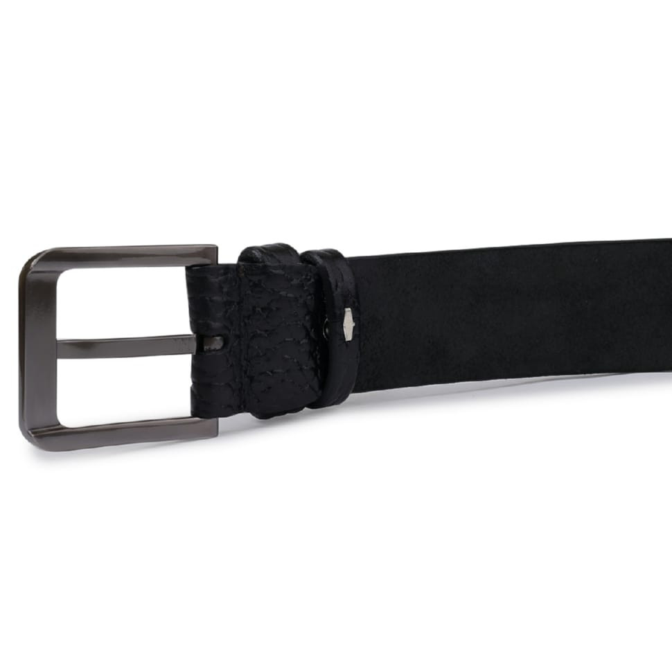 Шкіряний ремінь для чоловіків Vintage 20743 Чорний