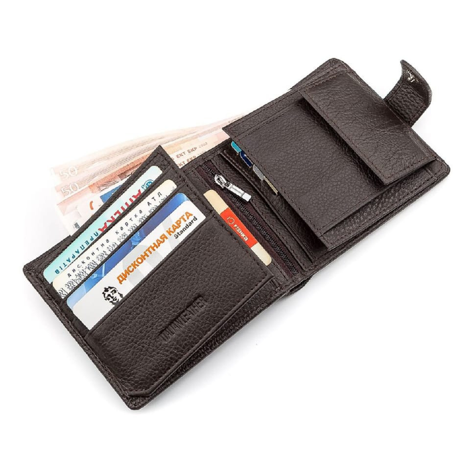 Мужской кошелек ST Leather 18347 (ST153) функциональный Коричневый