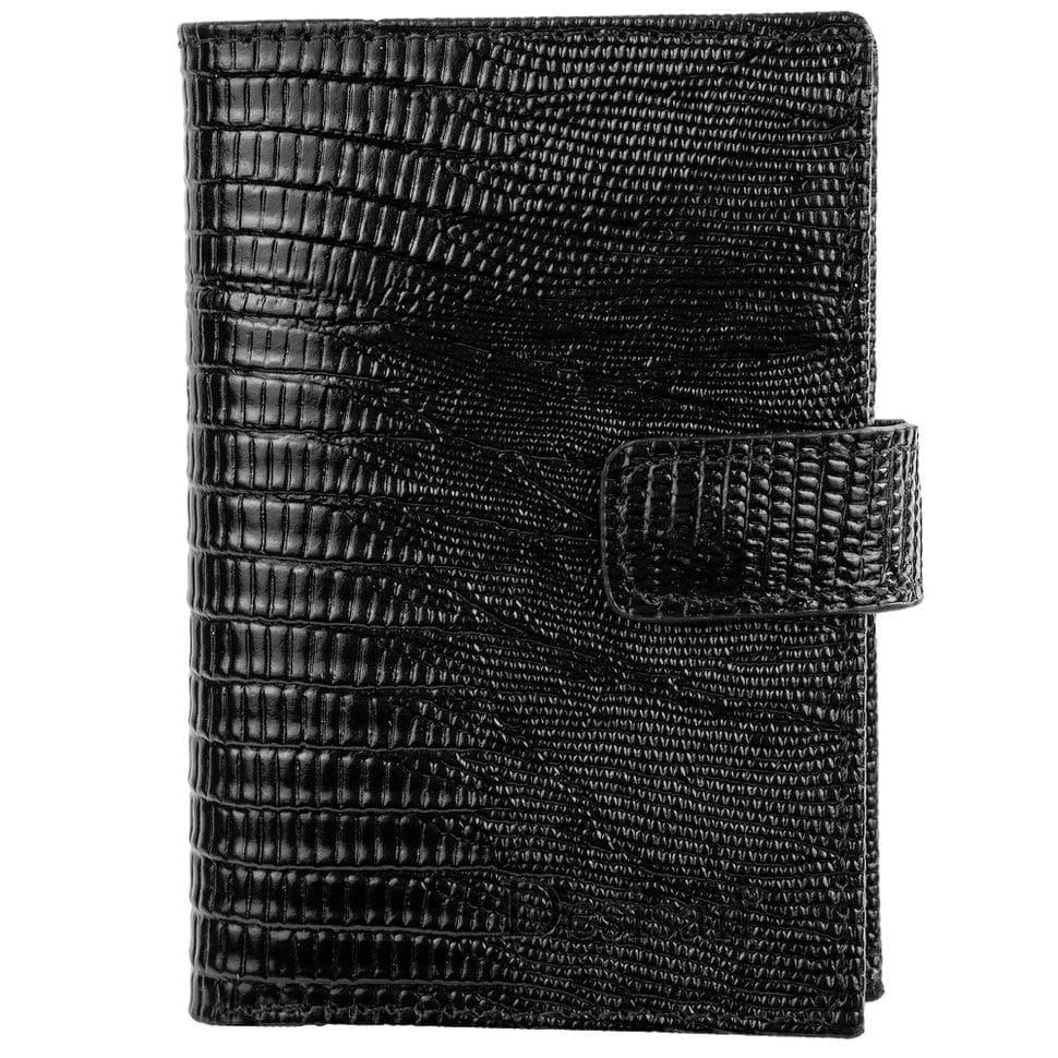 Візитниця із відділенням для купюр шкіряна Desisan 037-143 чорний лазер