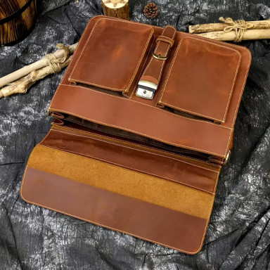 Мужской кожаный портфель большего размера Bexhill Bx7164 LgBrown