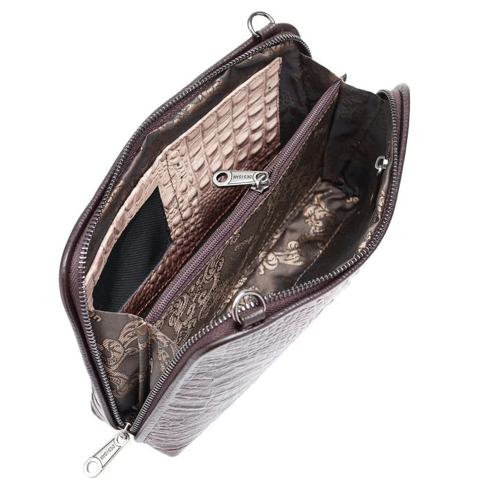 Сумка жіноча шкіра Desisan 2012-4228 бежевий кроко