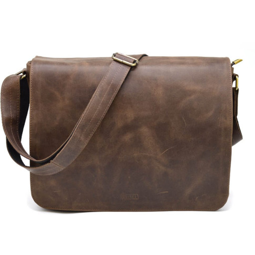 Чоловіча шкіряна сумка через плече з клапаном TARWA RC-1047-3md