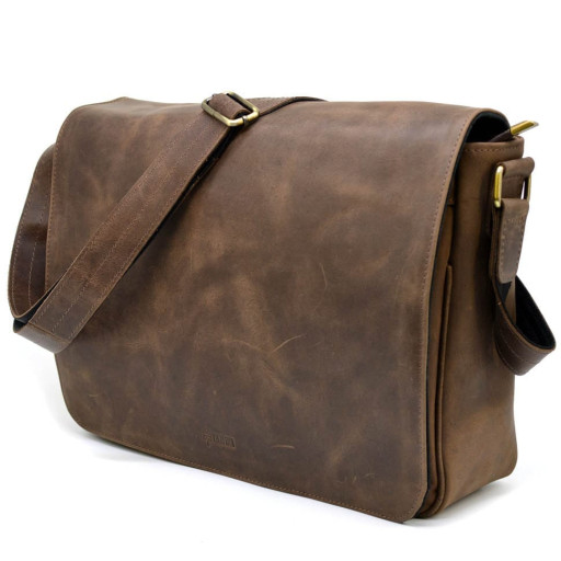 Чоловіча шкіряна сумка через плече з клапаном TARWA RC-1047-3md