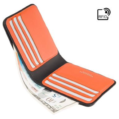 Men's wallet Visconti VSL35 Trim with RFID (Black-Orange)