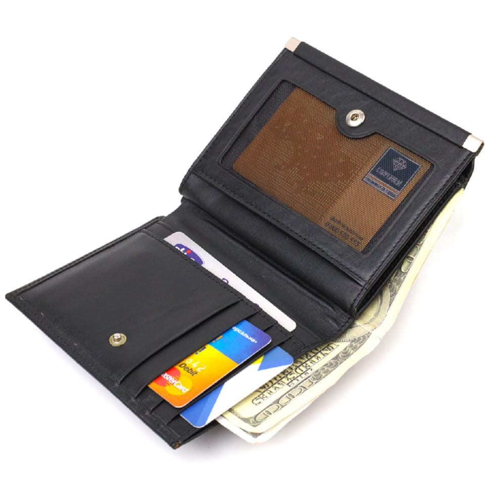 Ультрамодний гаманець для жінок з натуральної гладкої шкіри CANPELLINI 21928 Чорний